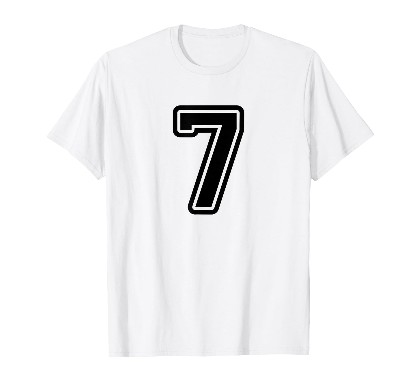 Number #7 Black Sport Varsity Number 7 T-Shirt