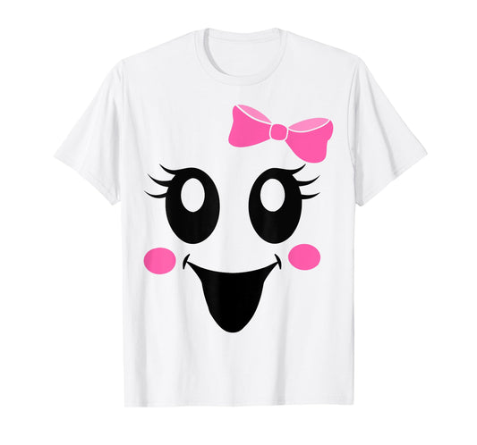 Cute female ghost with girls face and bow halloween party T-Shirt