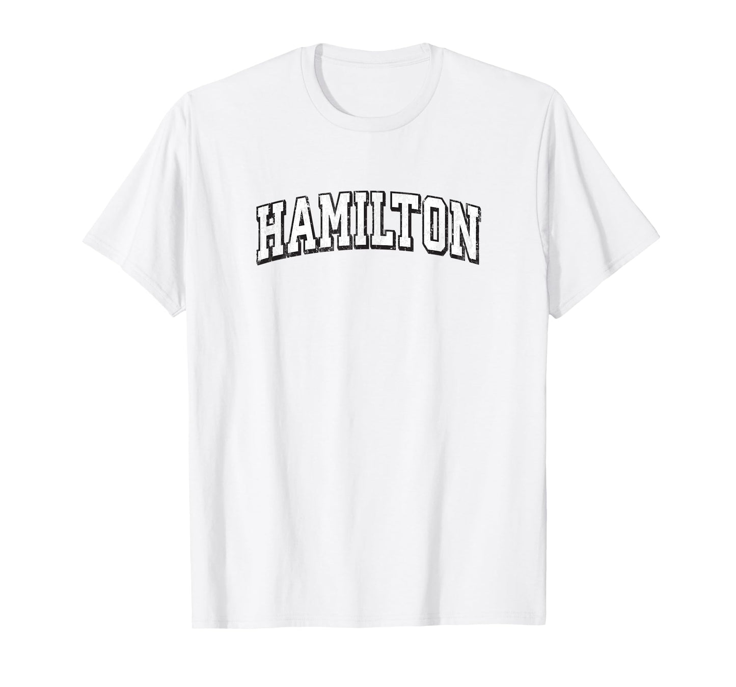 Hamilton Massachusetts Vintage Athletic Sports B&W Print T-Shirt