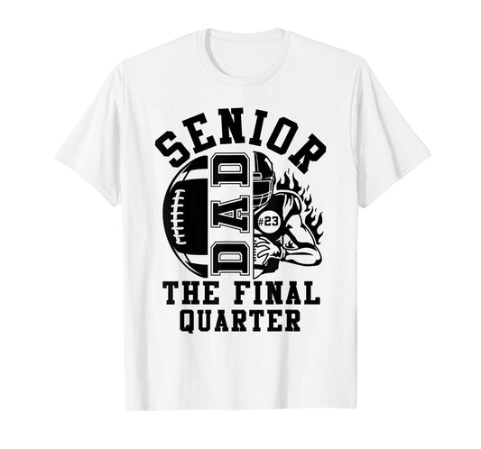 Groovy Senior Football Dad The Final Quarter Class of 2026 T-Shirt