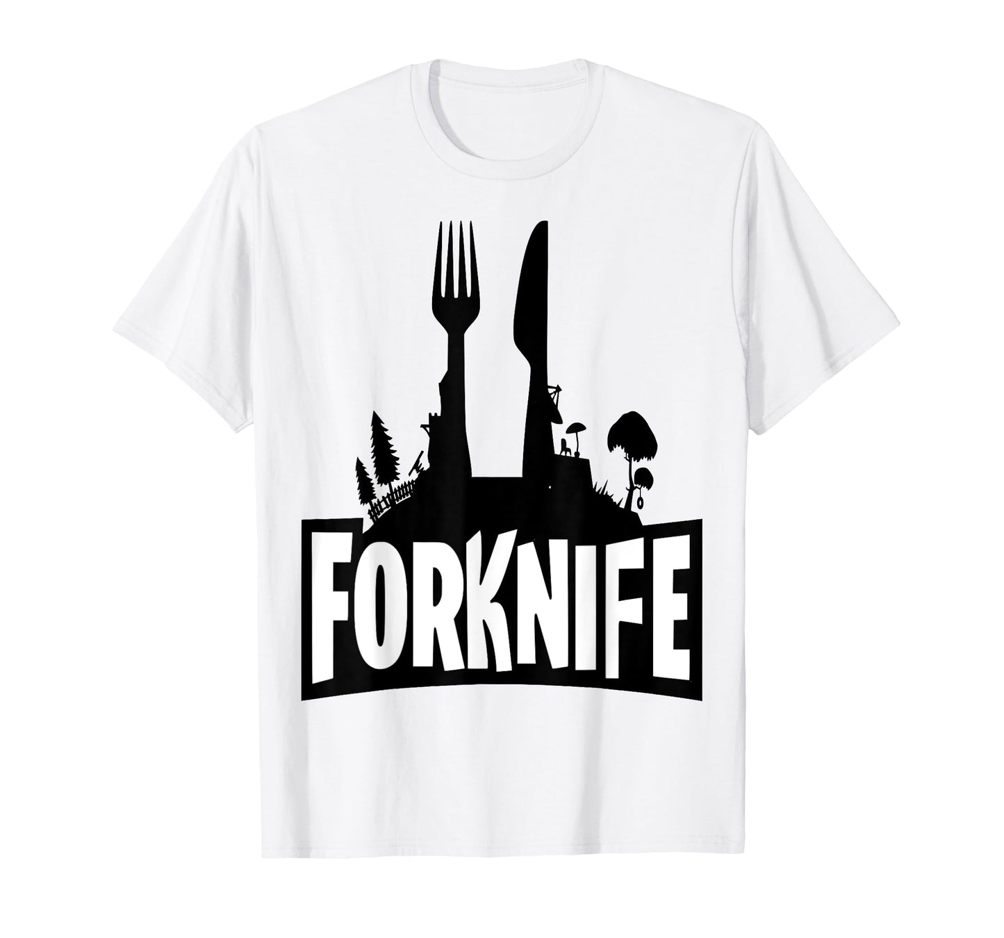Forknife Funny Video Games Parody Joke Graphic Shirt T-Shirt