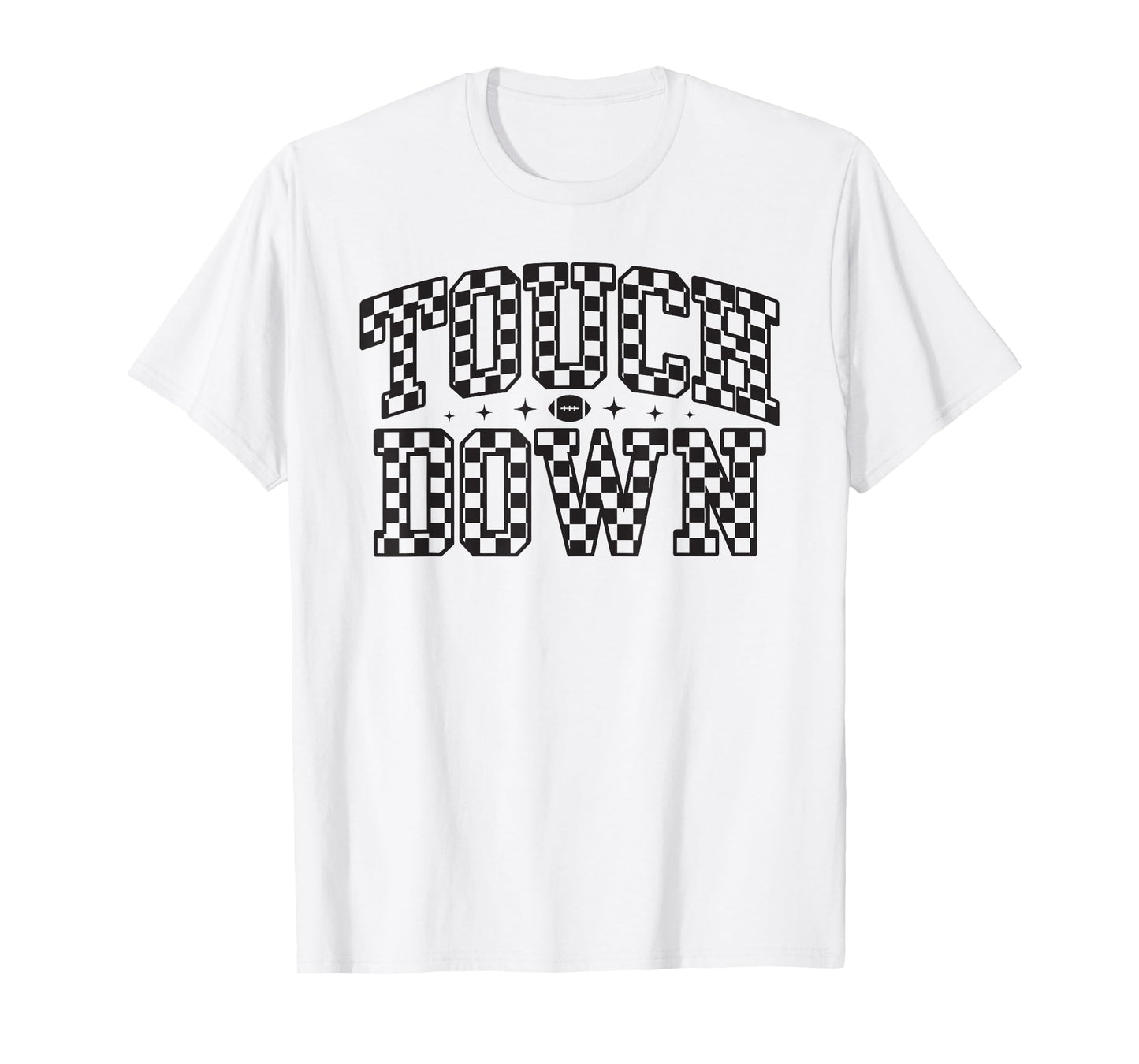 Game Day Checkered Touchdown Season Preppy American Football T-Shirt