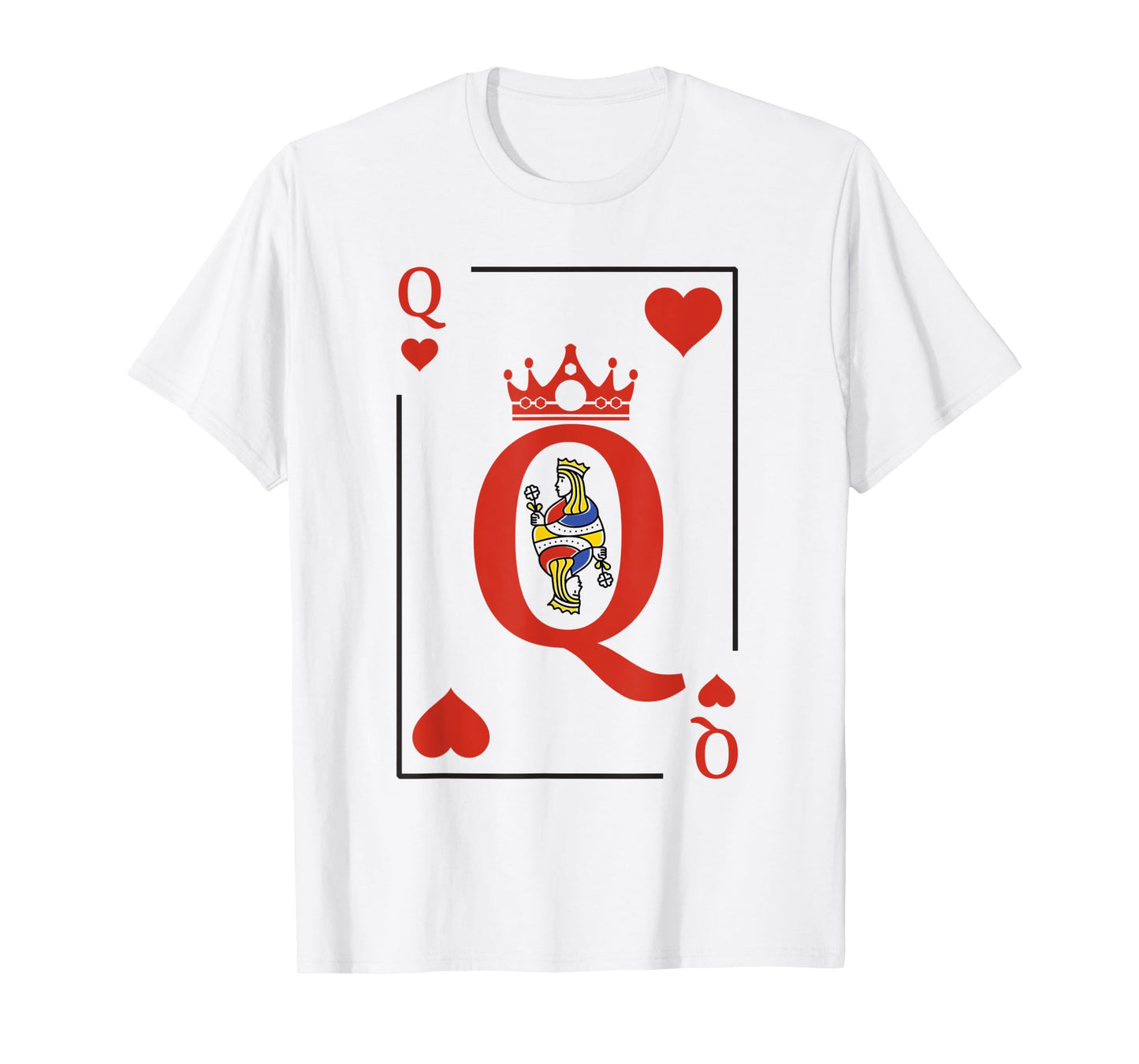 Queen Of Heart Playing Card Poker Halloween Costume Matching T-Shirt
