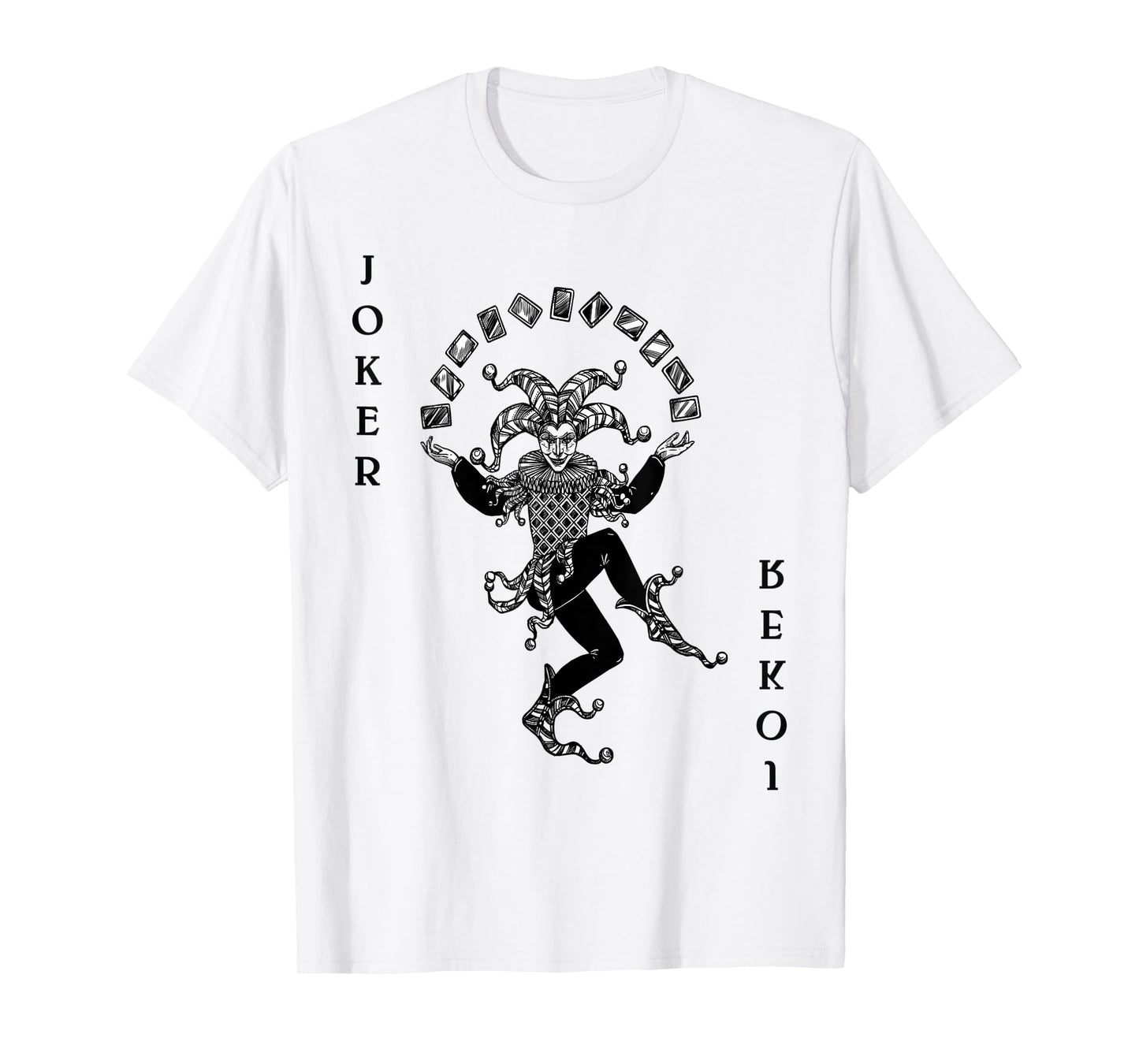 Joker Poker Playing Card Costume Carnival Joker Costume T-Shirt
