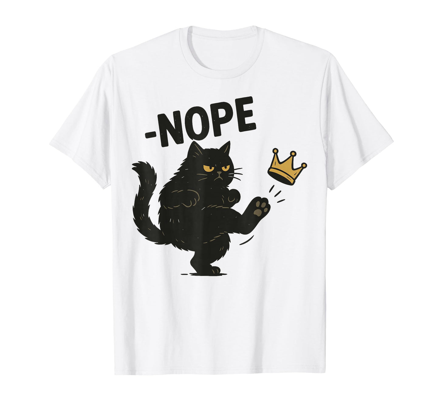 Nope No Kings in America Since 1776 Funny Black Cat T-Shirt