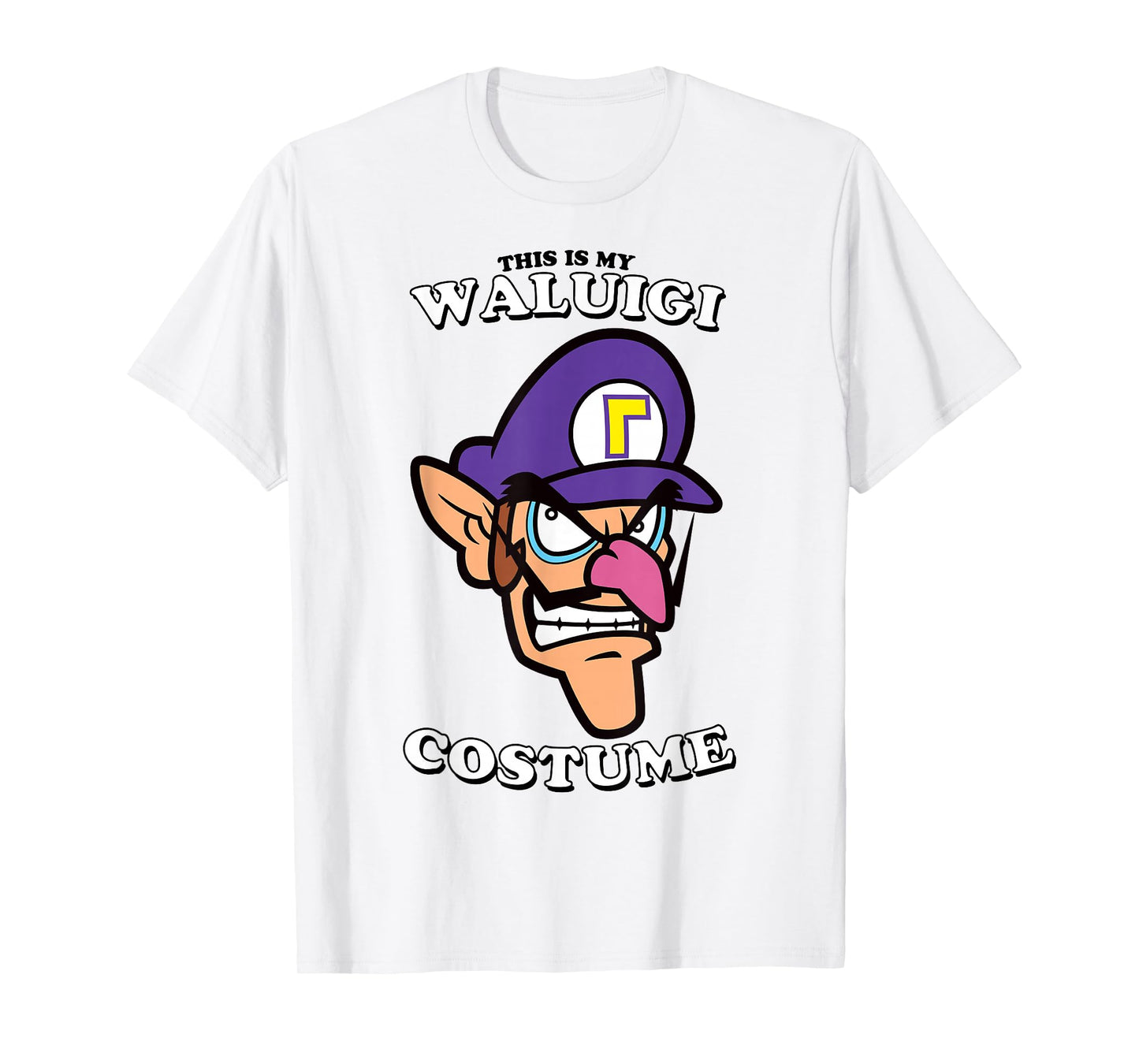 Super Mario Halloween Vintage This Is My Waluigi Costume T-Shirt