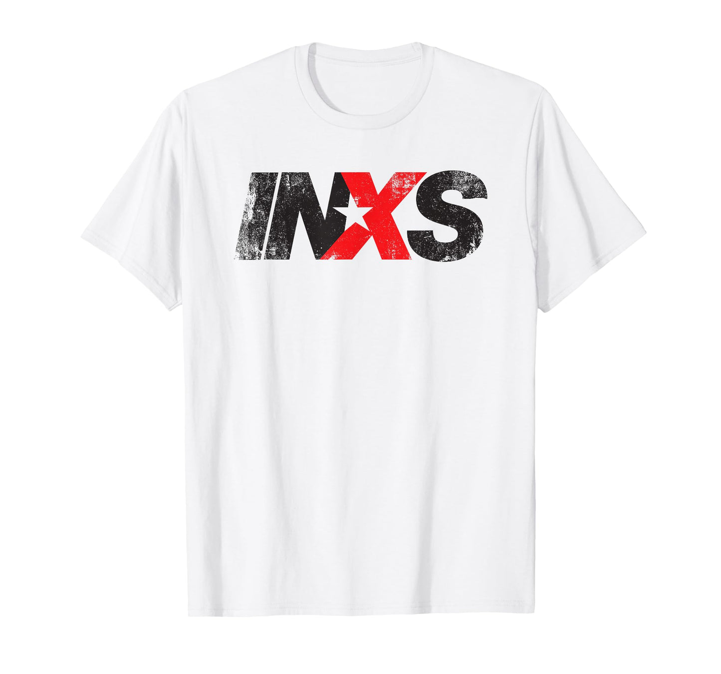 INXS – Distressed Logo On White T-Shirt