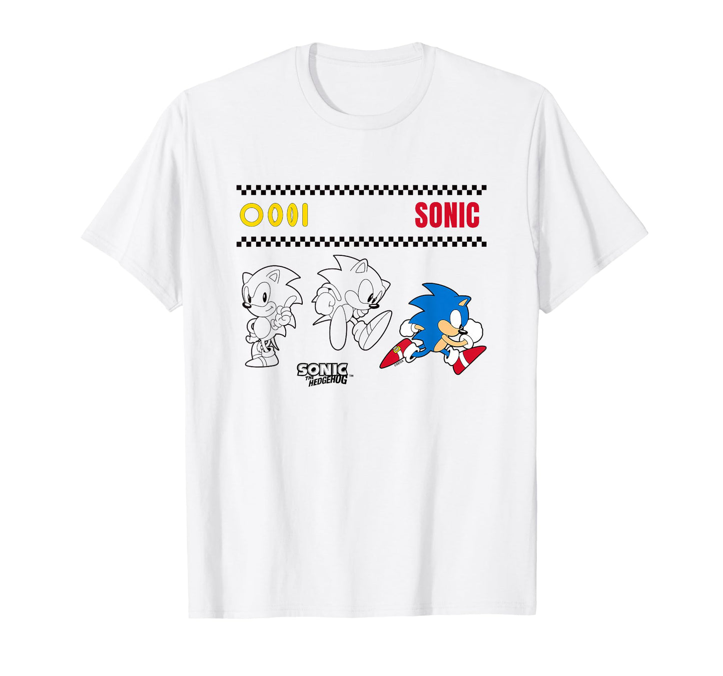 Sonic The Hedgehog Many Poses Cute Sketches T-Shirt