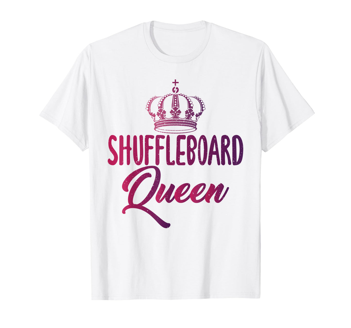 Shuffleboard Queen text with Pretty Art Of Crown Shuffle T-Shirt