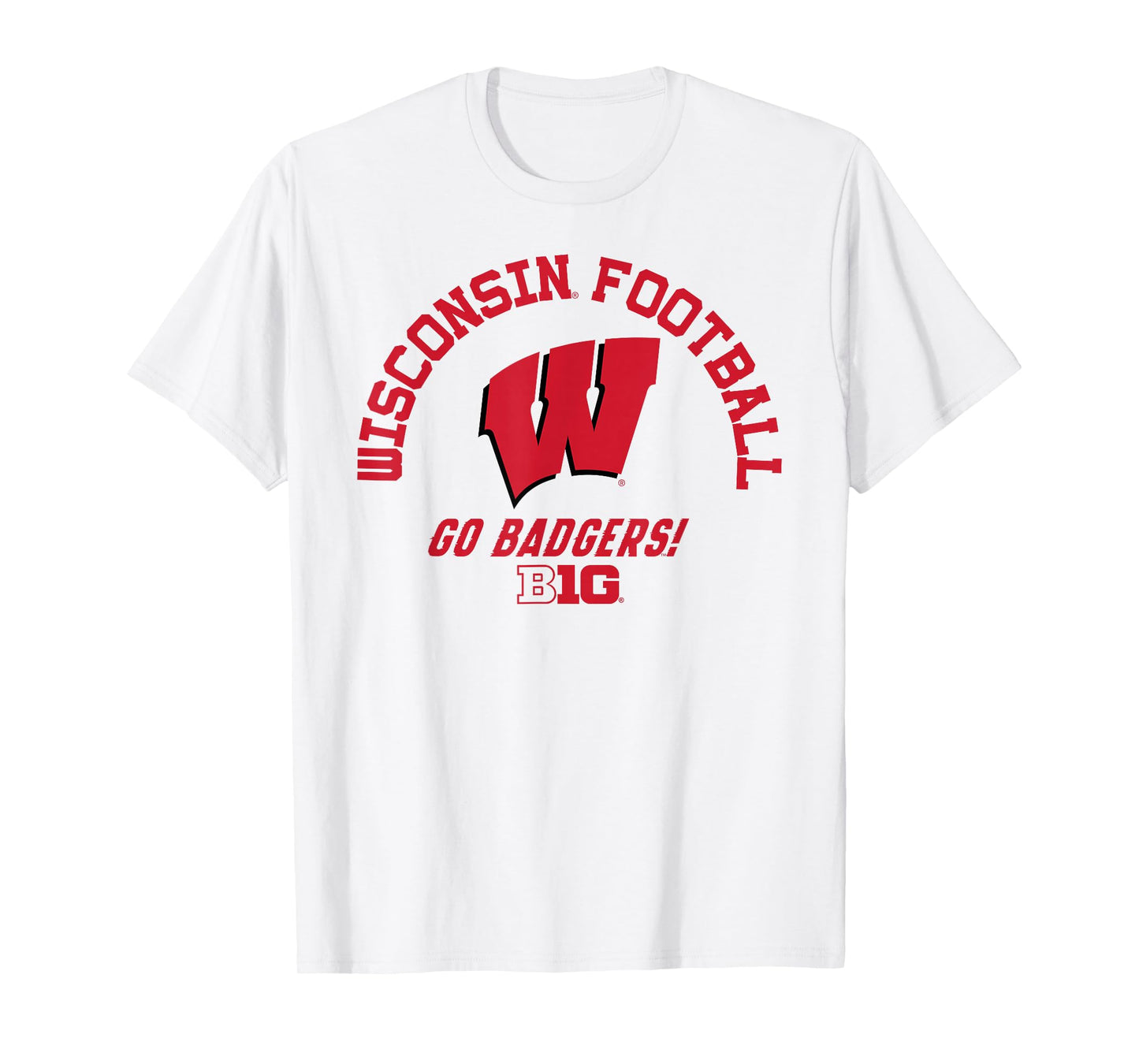 Wisconsin Badgers Big 10 Football White Officially Licensed T-Shirt