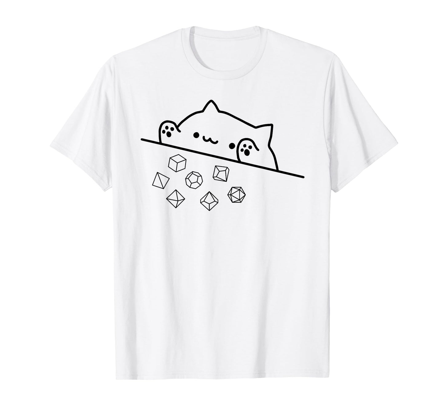 Cat Throwing Rainbow Dice Tabletop RPG T-Shirt