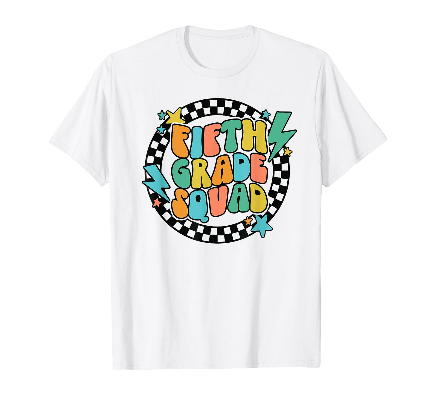 Back To School Groovy Teacher Fifth 5th Grade Crew Squad T-Shirt