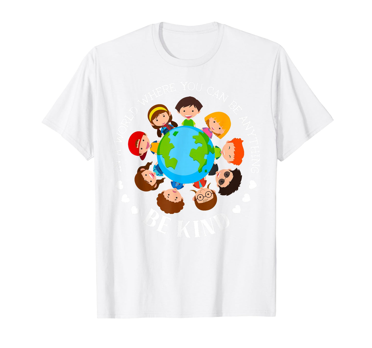 Kids Earth in A World Be Kind Unity Day Tee Anti Bullying T-Shirt