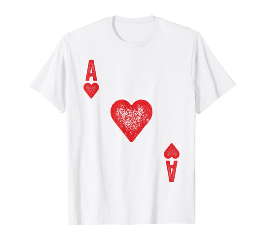 Ace of Hearts Shirt Adult Men Women Kids Card Costume T-Shirt