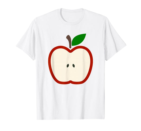 Cute Red Apple Slice Costume Healthy Fruit Minimal T-Shirt