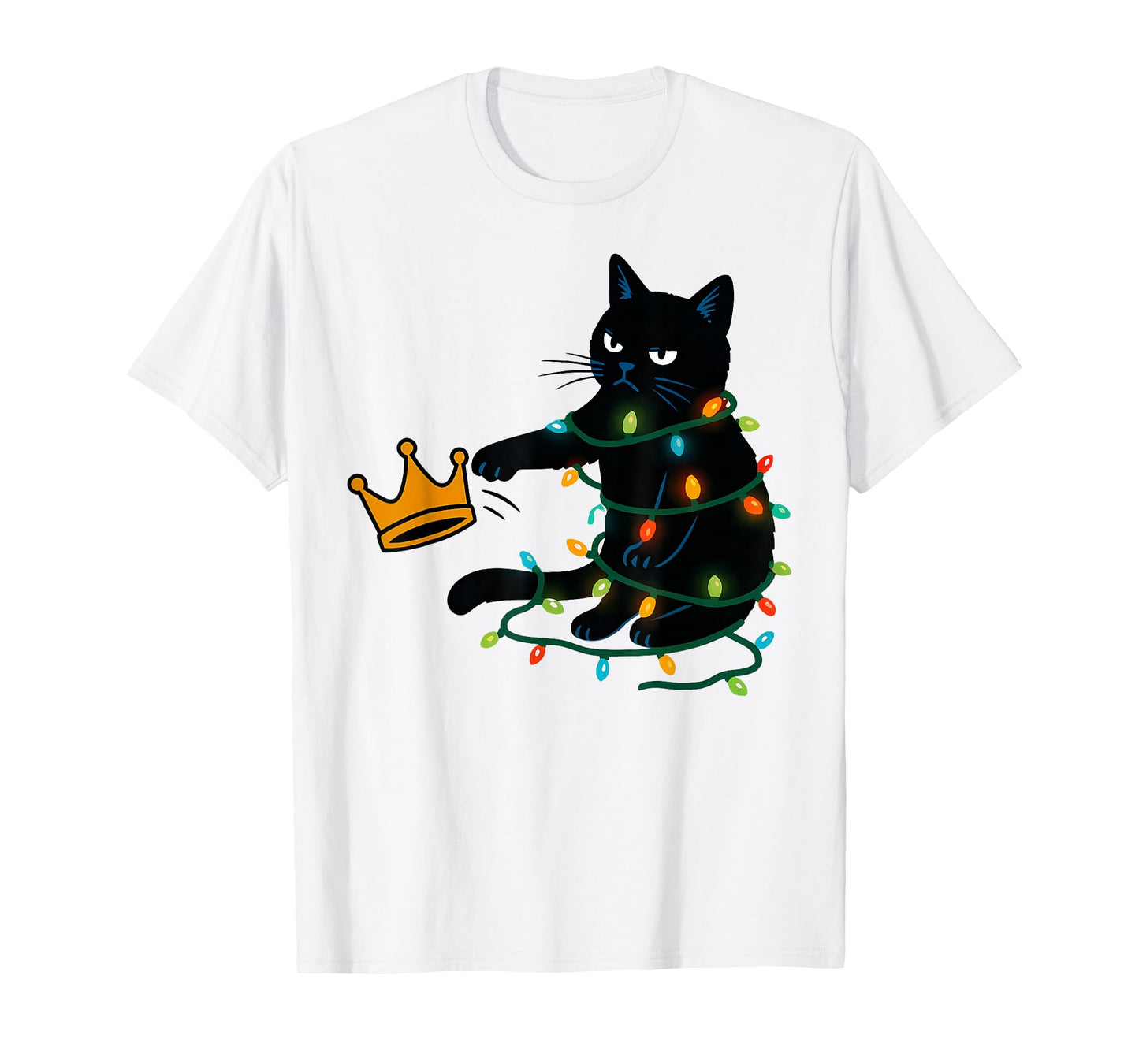 Funny Black Cat No Kings in America T-Shirt