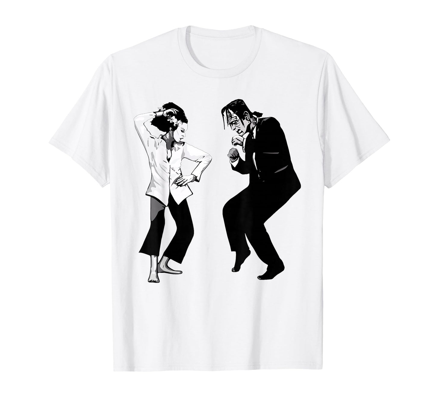 Retro Funny Frankenstein Monster and Bride Dancing Halloween T-Shirt