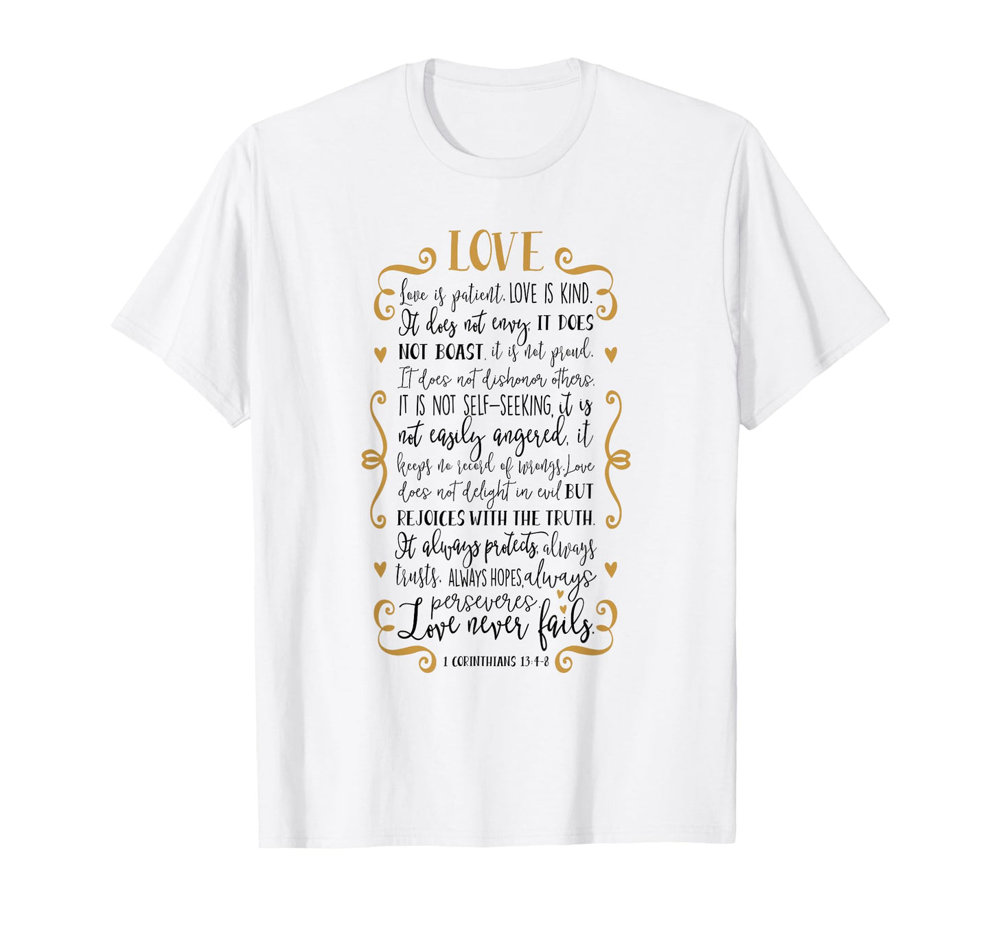 Love Is Patient 1 Corinthians 13:4-8 Bible Verse Shirt T-Shirt