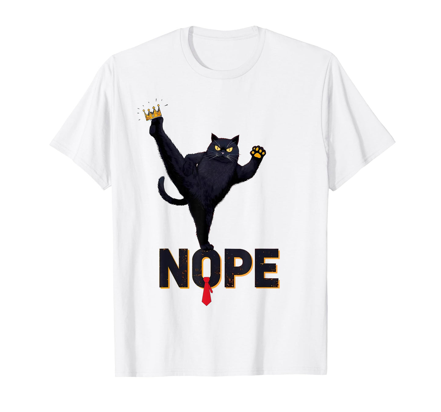 Nope No Kings Funny Black Cat T-Shirt