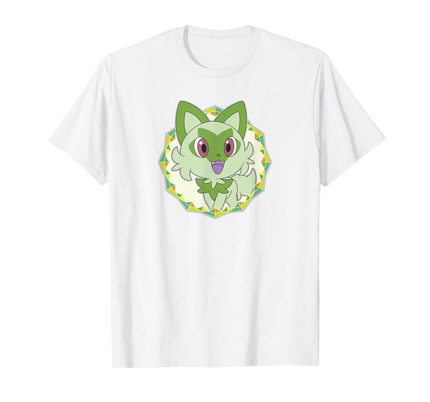 Pokémon Sprigatito Sparkle Geometric Portrait Icon T-Shirt