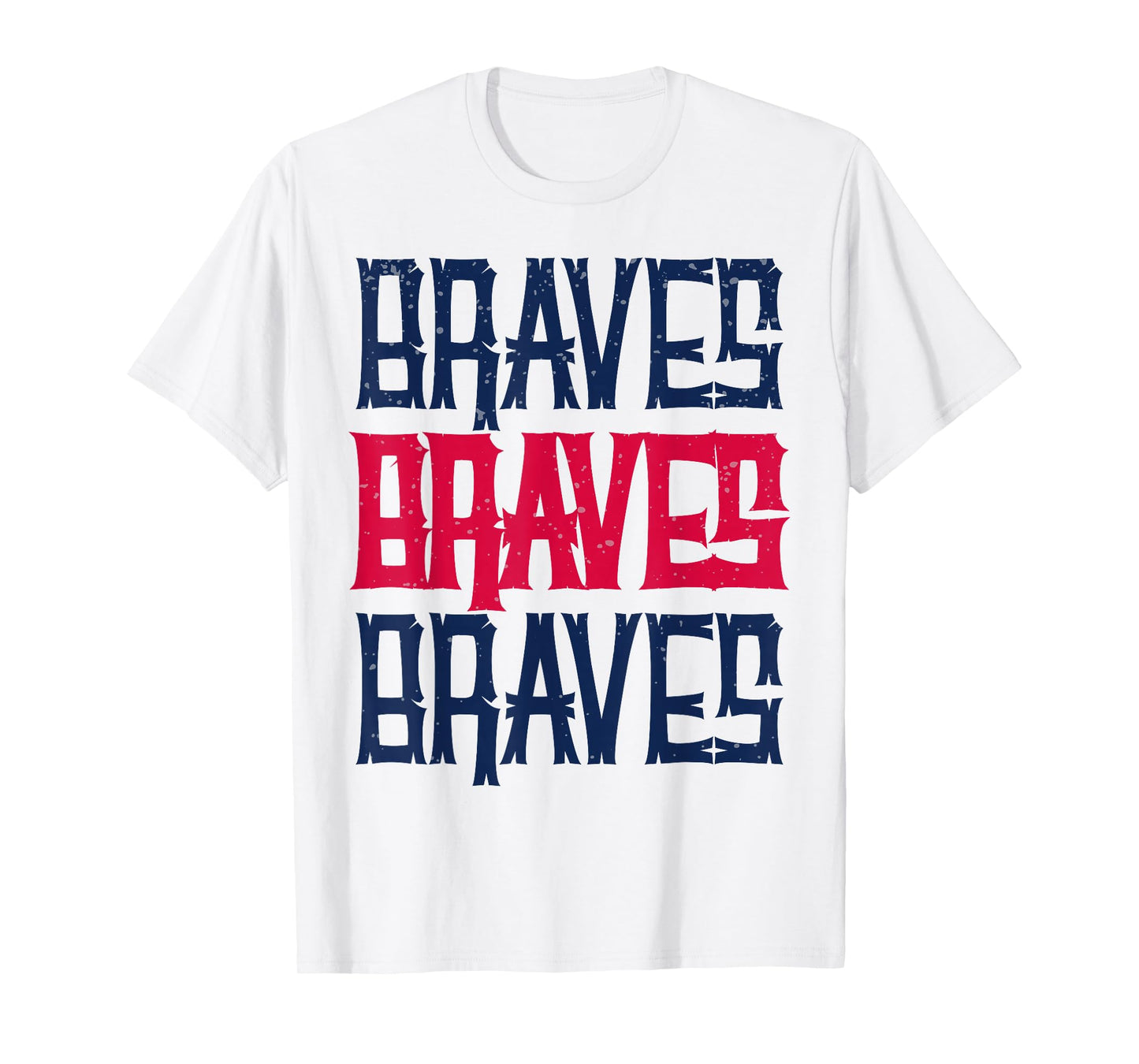 Vintage Braves Retro Three Stripe Weathered Shirt T-Shirt
