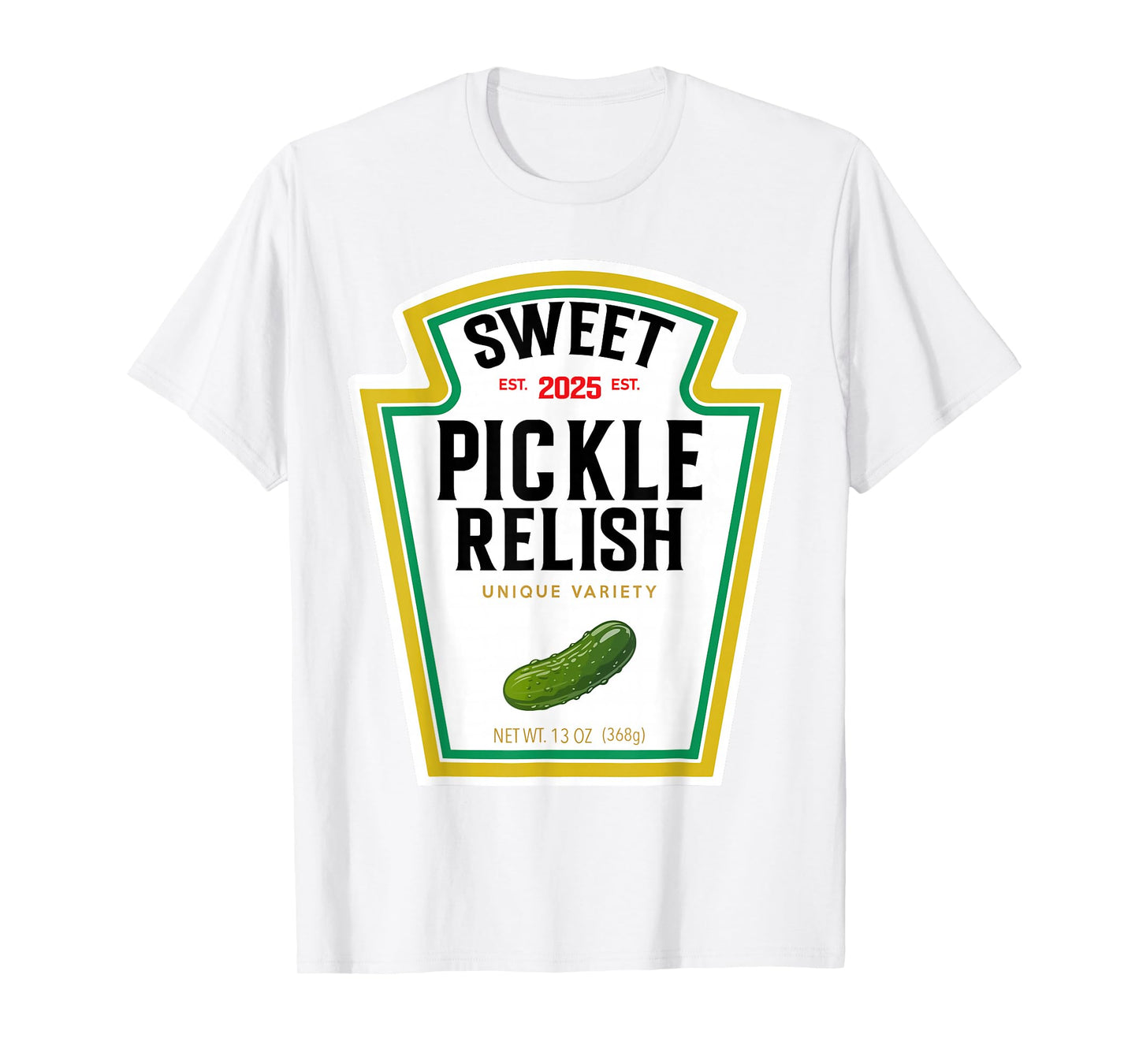 Sweet Relish Funny Halloween Condiment Green Pickle T-Shirt