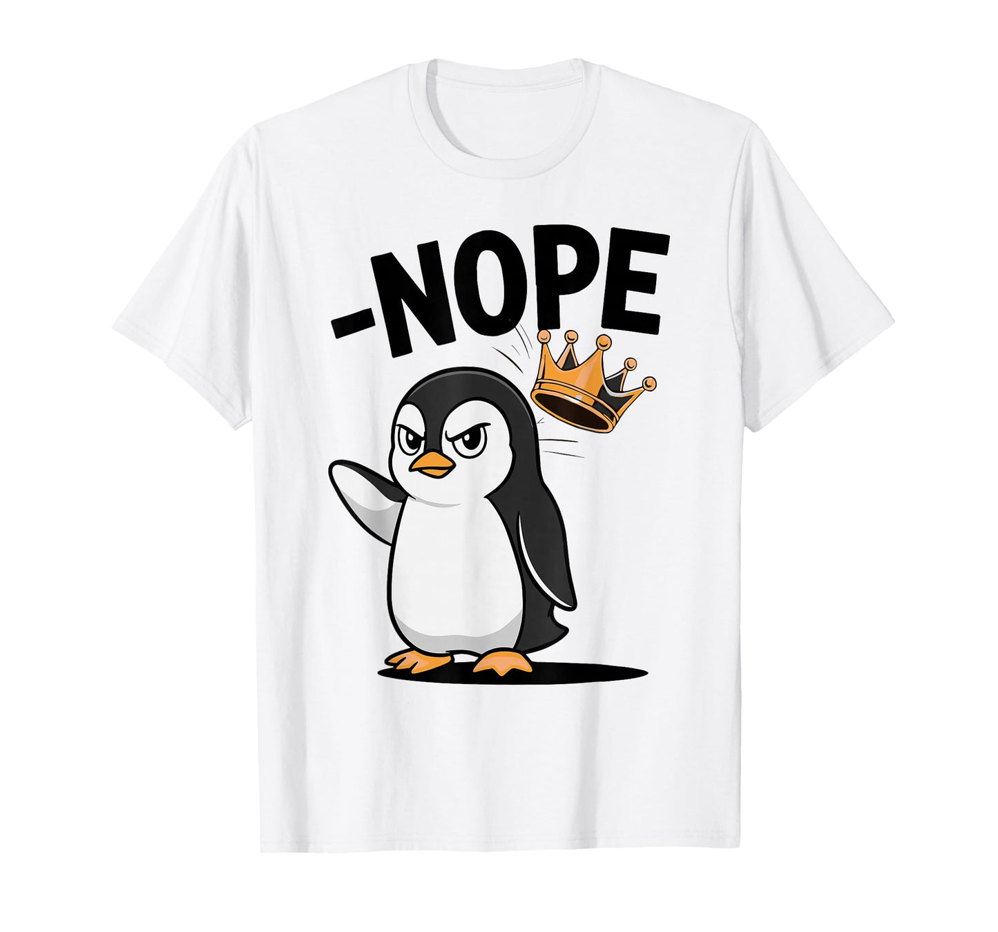 Vintage No Kings in America Funny Penguin Kicking Crown T-Shirt