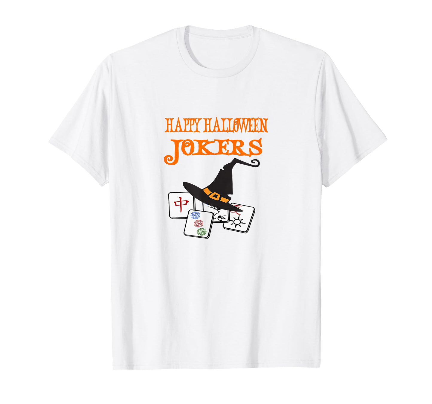Funny Mahjong Happy Halloween Jokers Tile Game Tee T-Shirt
