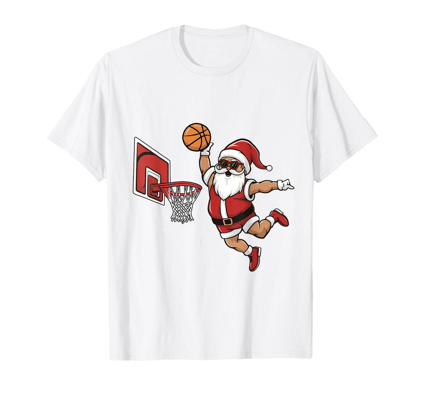 Christmas Santa Claus Dunking basketball Hoop Men Boys Kids T-Shirt