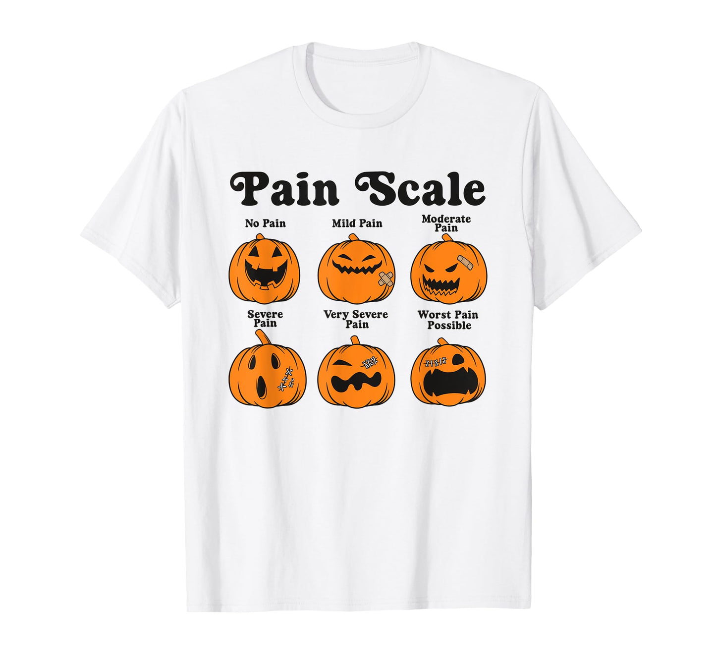 Women Pain Scale Fall Pumpkin Nurse Halloween RN ED ER NICU T-Shirt