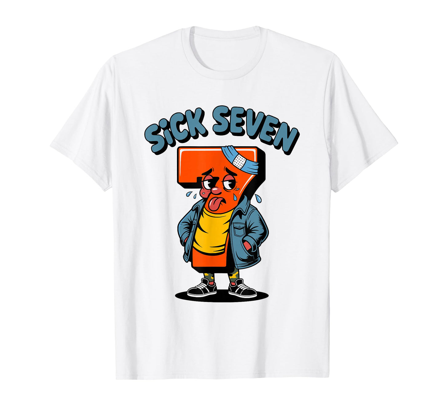 Funny Sick Seven Meme Six Seven Wordplay Halloween Costume T-Shirt