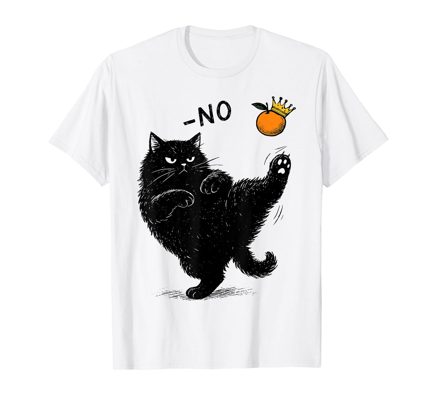 No Kings in America Black Cat Funny Political Meme T-Shirt for Men Women Kids