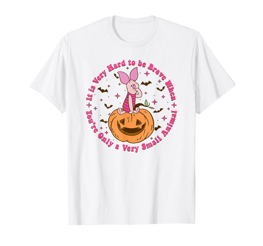 Disney Winnie The Pooh Halloween Piglet Its Hard to Be Brave T-Shirt