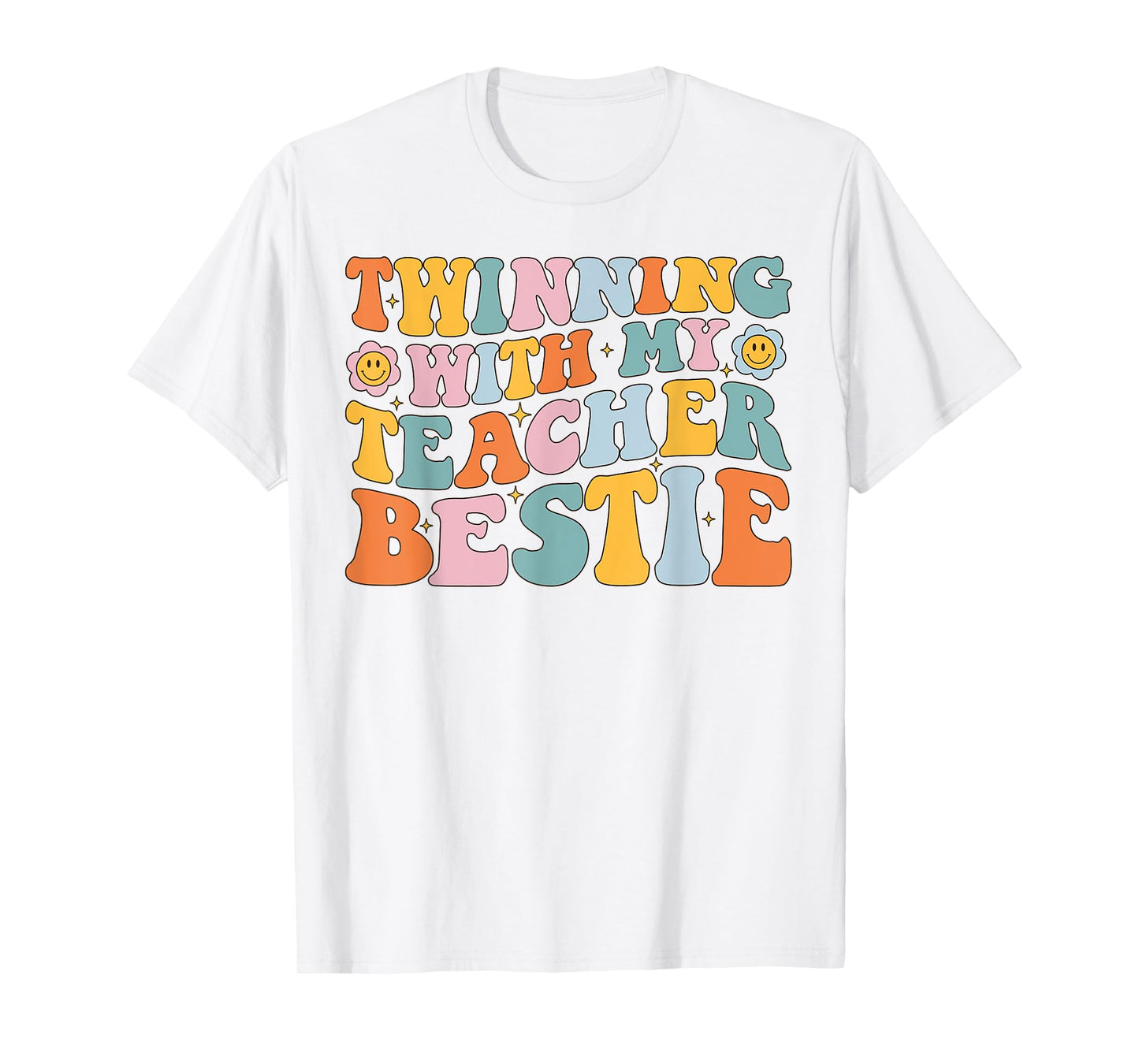 Twinning With My Teacher Bestie Twin Day Matching T-Shirt for Men Women Girls Kids