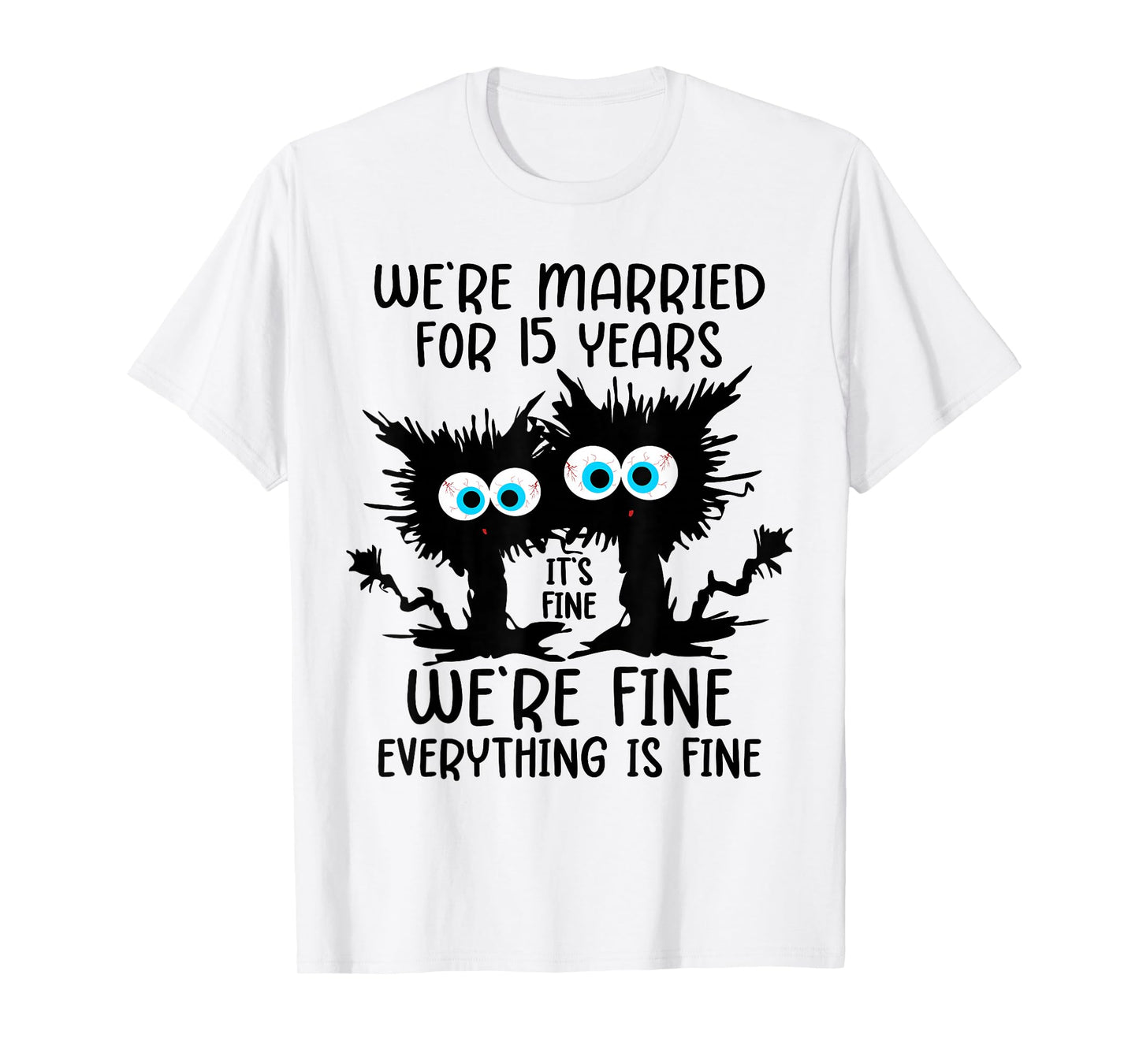 Crystal Wedding We're Married For 15 Years T-Shirt, Small, Grey