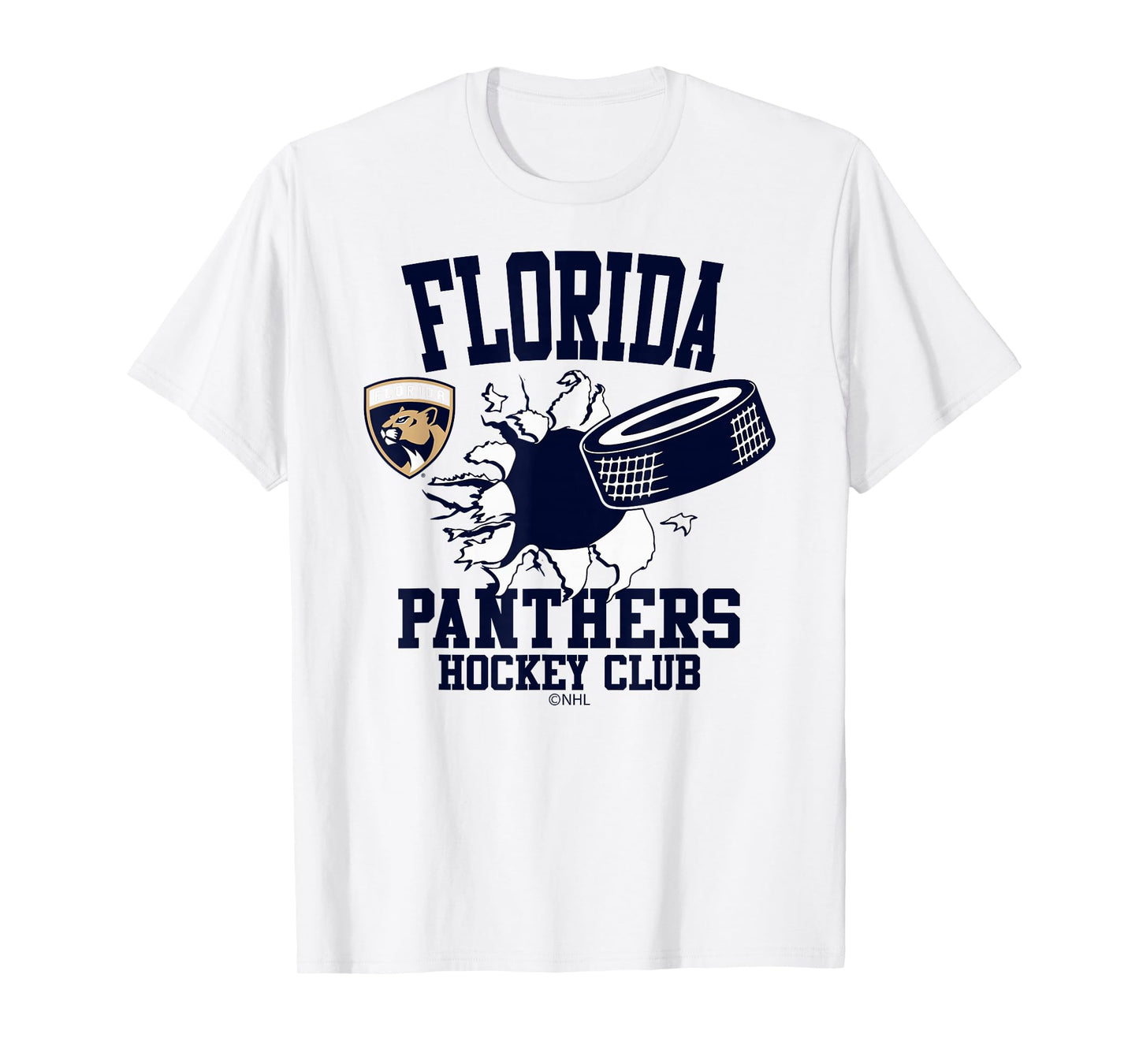 Florida Panthers Hockey Puck Burst Red Officially Licensed T-Shirt