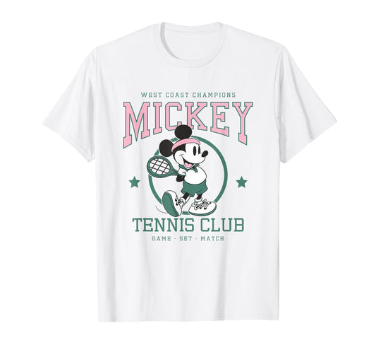 Disney Mickey And Friends Retro Tennis Club Game Set Match T-Shirt