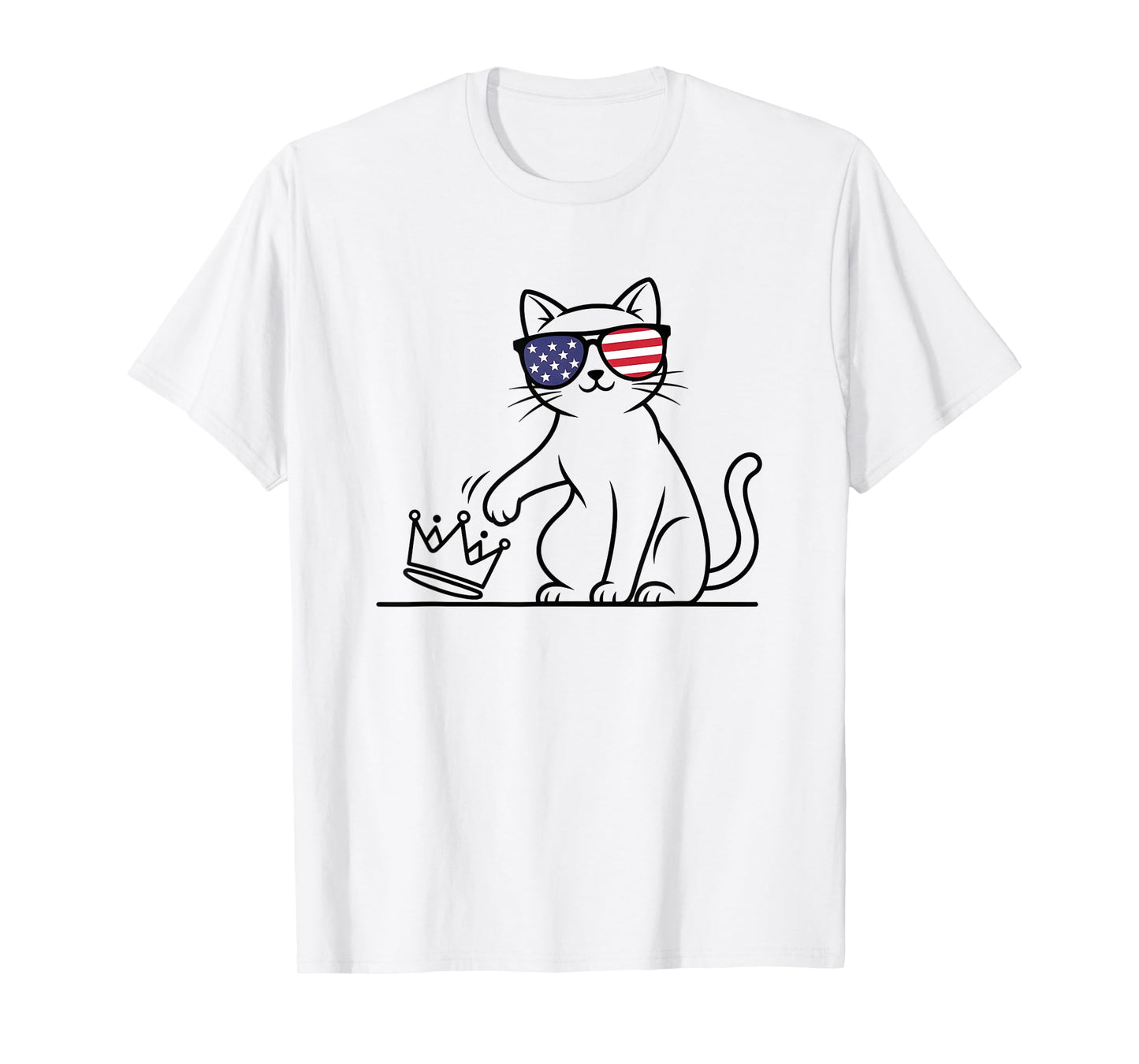 Cat No Kings in America Patriotic Funny Cat Lady Democracy T-Shirt