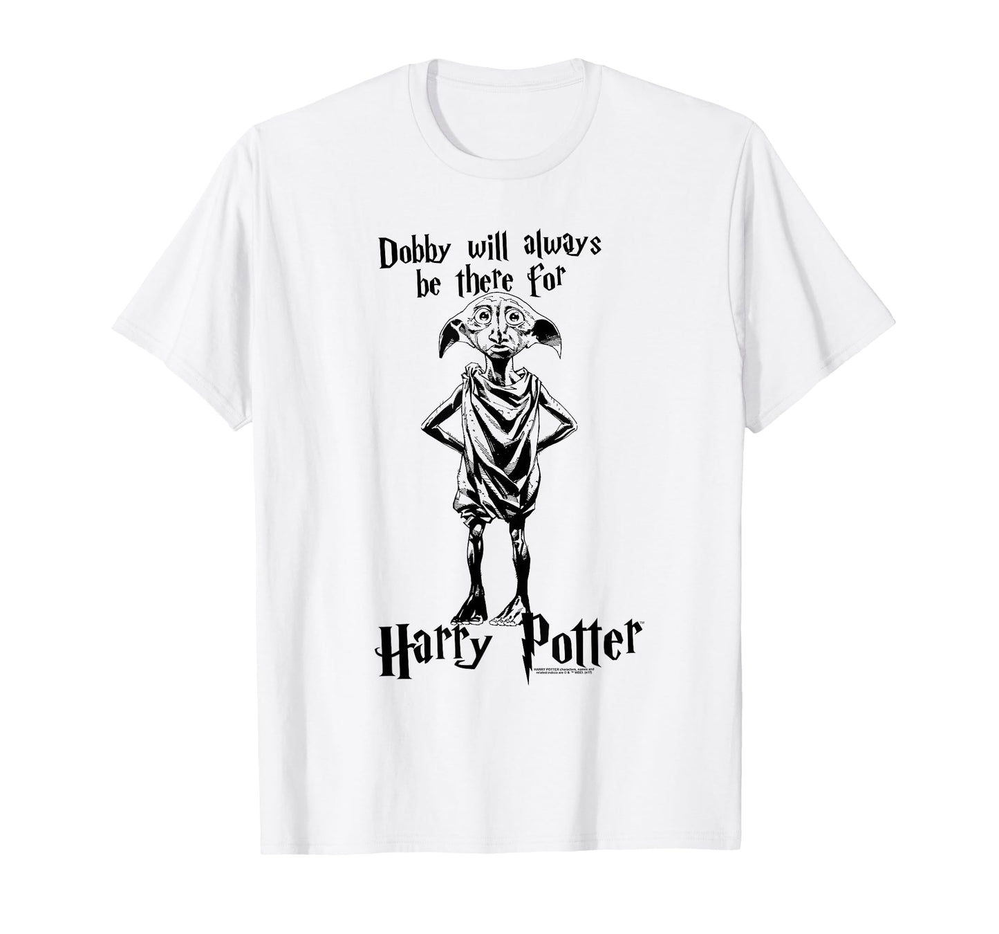 Popfunk Harry Potter Dobby Will Always Be There Unisex-Adults White T-Shirt