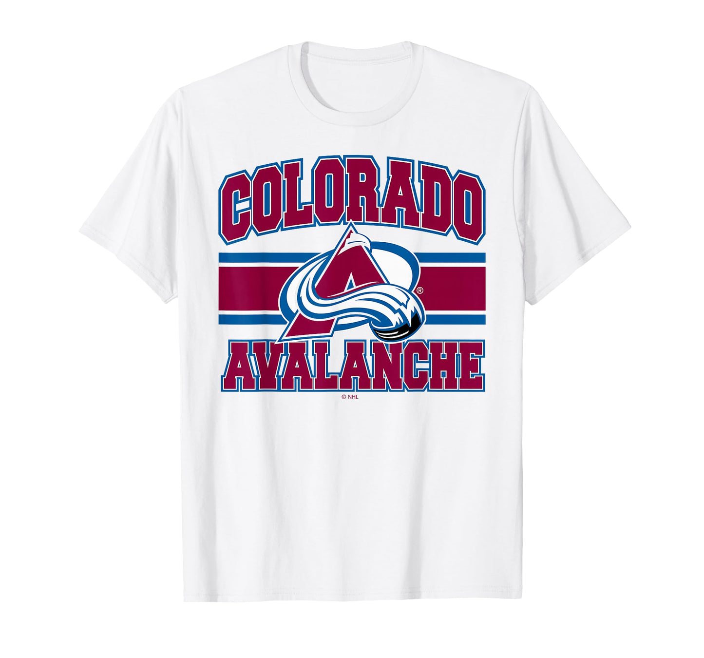 Colorado Avalanche Stripe Heather Gray Officially Licensed T-Shirt