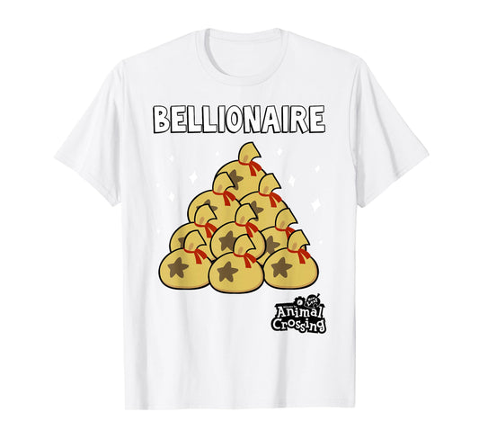 Animal Crossing New Leaf Bellionaire T-Shirt, Grey, Small