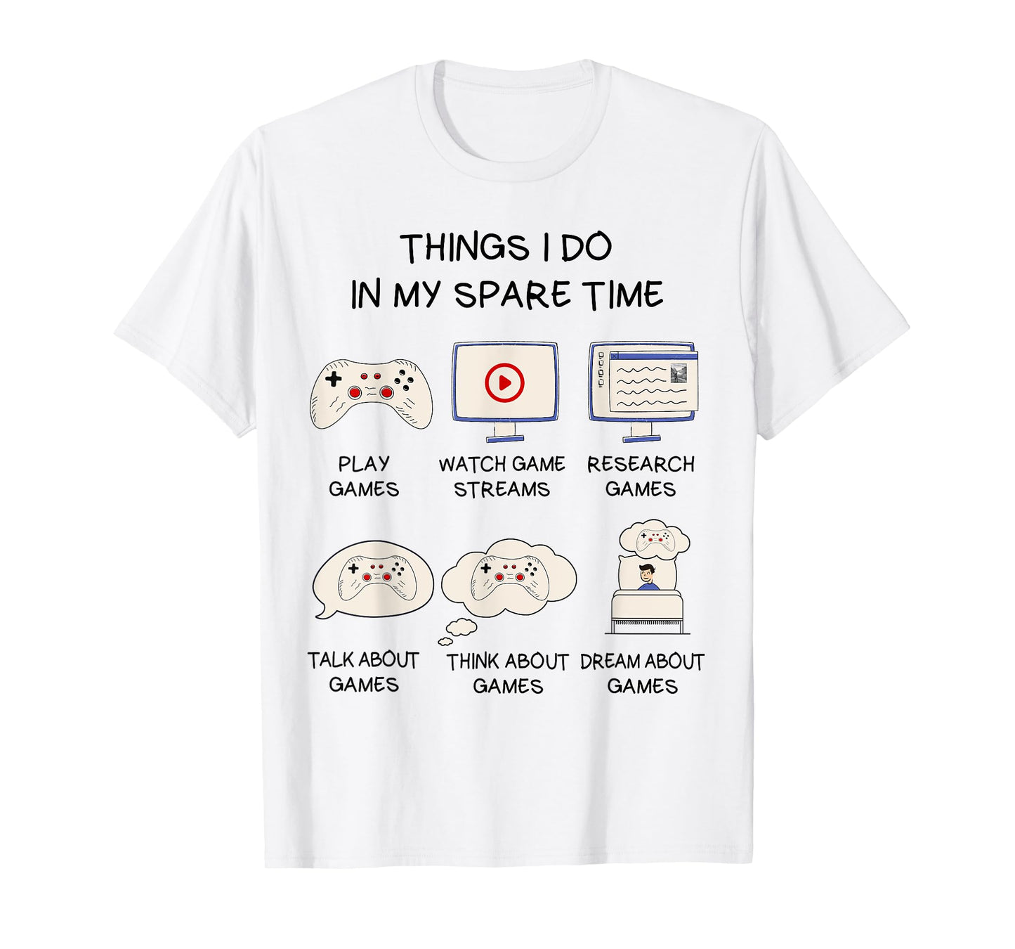 Funny Gaming Shirt For Teen Boys Men In My Spare Time Gamer T-Shirt