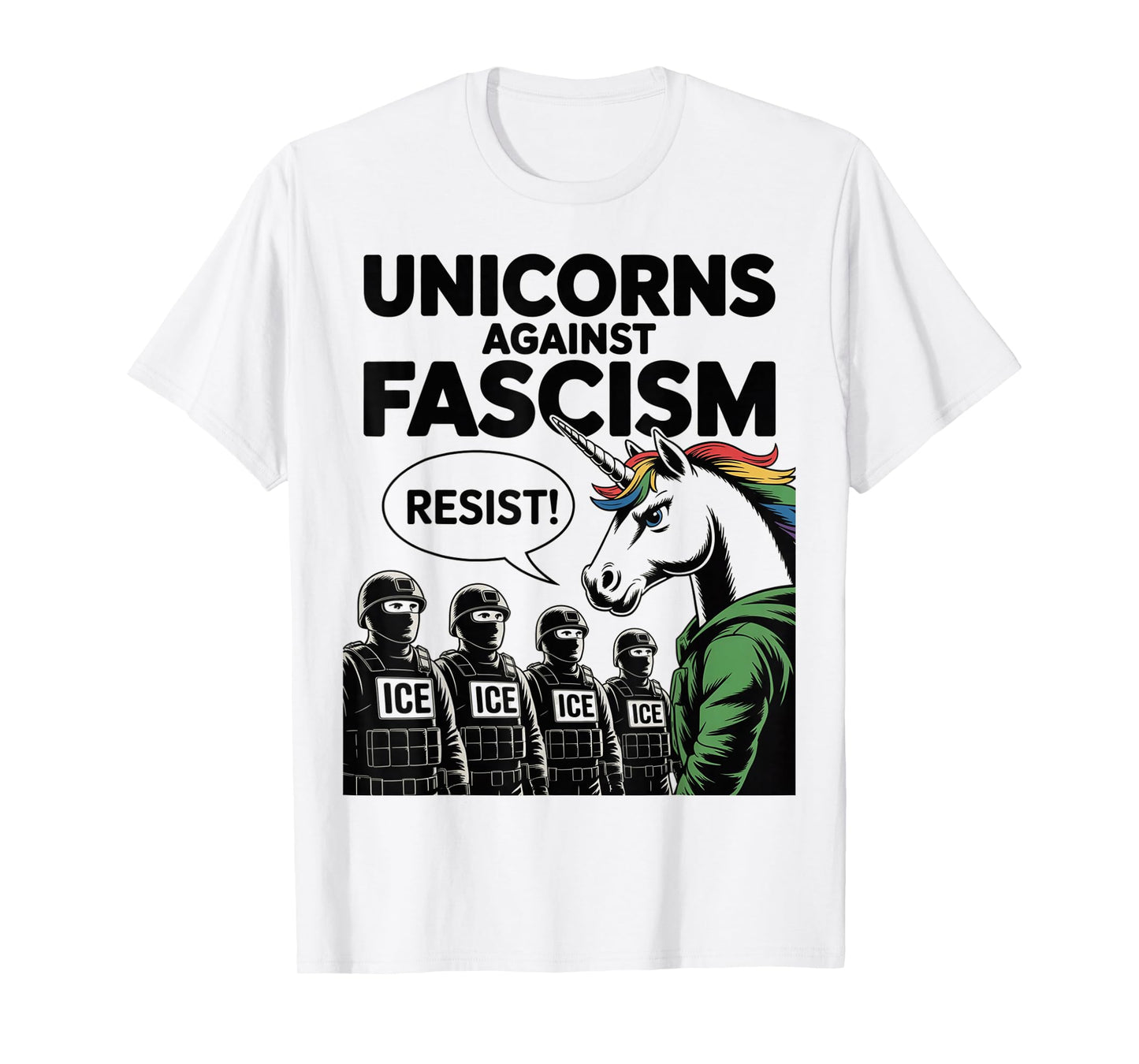 Unicorns Against Fascism LGBTQ Fascist 50501 No Kings Resist T-Shirt