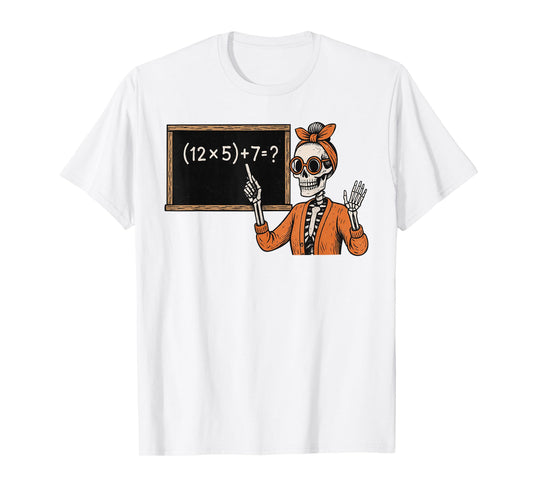 67 Teacher Halloween Skeleton Six Seven Meme Brainrot Math T-Shirt