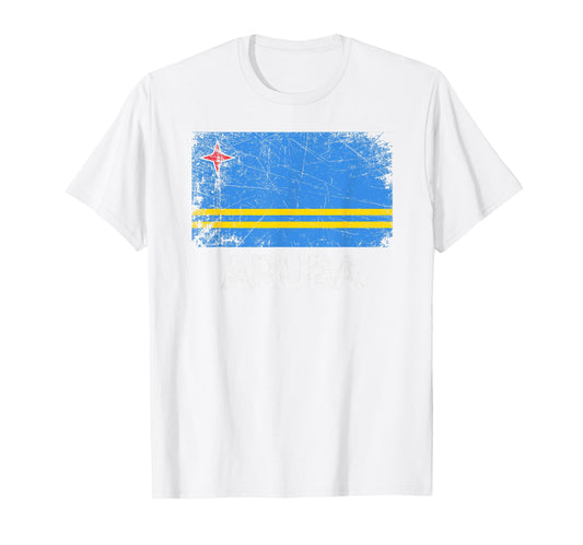 Aruban Flag T-Shirt | Vintage Made In Aruba Gift T-Shirt