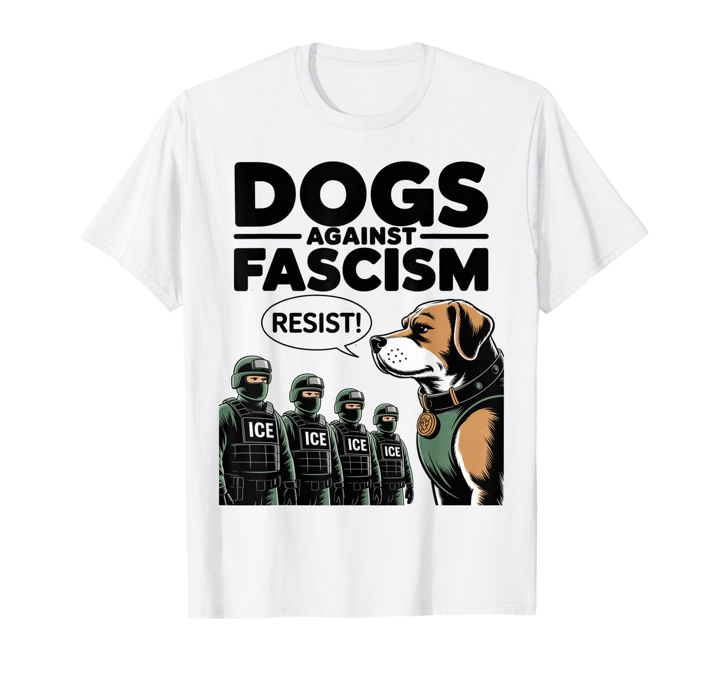 Dogs Against Facism Facist USA 50501 No Kings Resist Dog T-Shirt