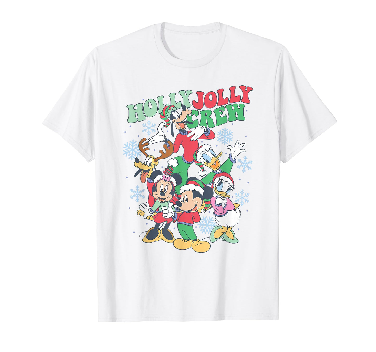 Disney Mickey & Friends Christmas Holly Jolly Crew Poster T-Shirt