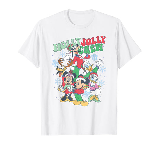 Disney Mickey & Friends Christmas Holly Jolly Crew Poster T-Shirt