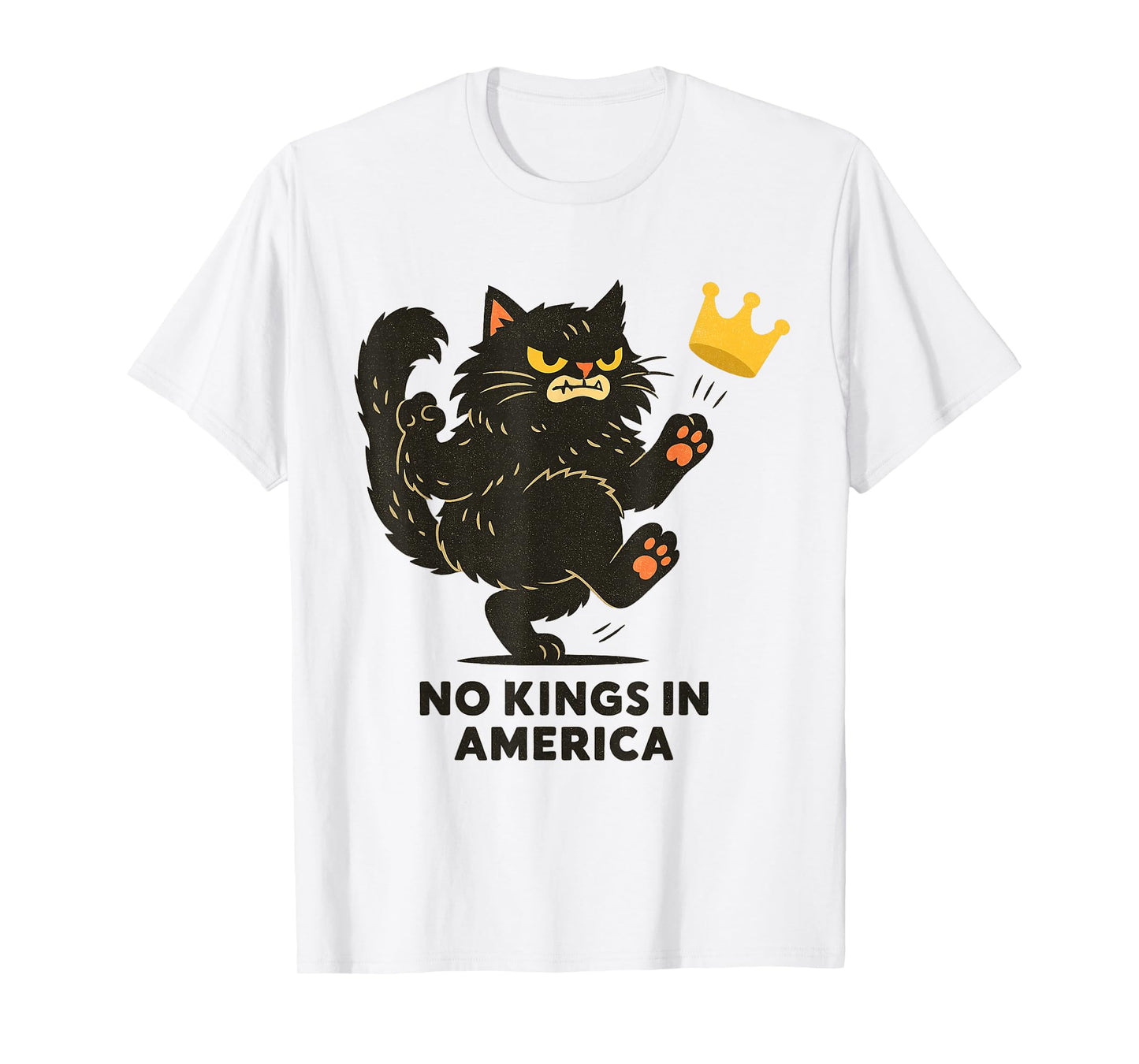 No Kings Funny Cat Patriotic Men Women Liberty 4th of July T-Shirt