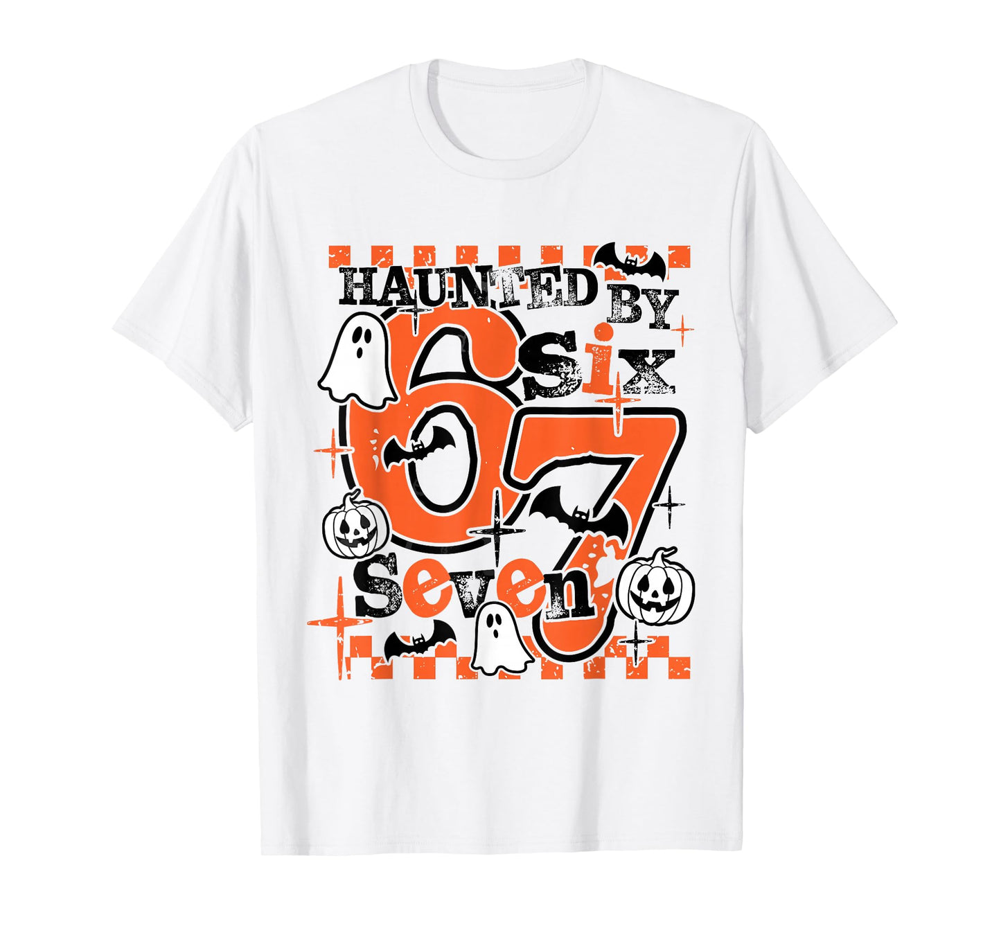 Haunted by 67 Funny Six Seven Meme 6 7 Halloween Costume Kid T-Shirt